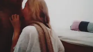 Blonde MILF Services Plasterer With Deep Blowjob