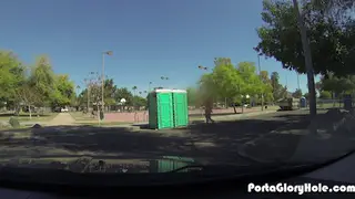MILF Swallows Strangers at Outdoor Gloryhole