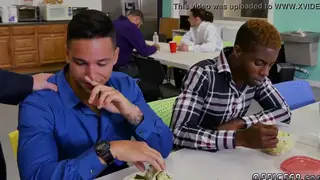 Straight Men Explore Kissing and Licking in Group