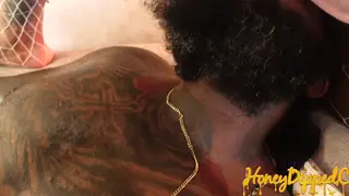 Ebony Femdom Smothers Submissive in Oiled Facesitting POV