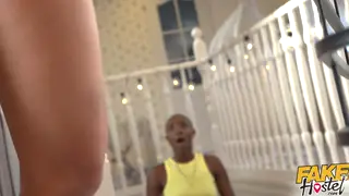 Ebony Girlfriend Cheats in Interracial Threesome With Asian Babe