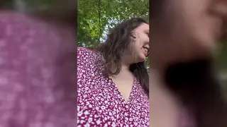 Brunette MILF Wife Squirts Hard During Outdoor Solo