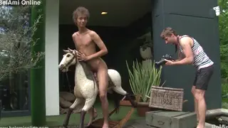 European Twink Jerks His Uncut Cock to Explosive Finish