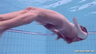 Hairy European Teen Explores Underwater Solo