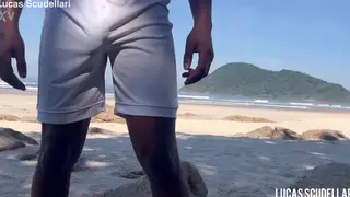 Muscular Latino Flaunts BBC on Brazilian Beach