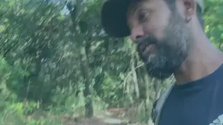 Hairy Latino Bear Wanders the Forest Trail