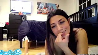 Voluptuous Latina Lesbians Share a Fat Dildo in a Dorm Room