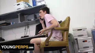 Dominant Latino Officer Forces Young Thief to Gag on His Cock