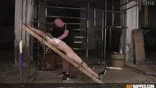Restrained Twink Shaved by Uniformed Daddy Dom