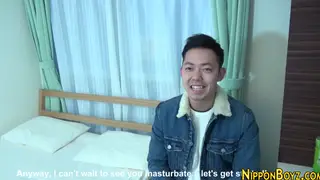 Japanese Hunk Strokes His Cock in the Shower