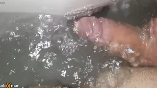 Solo Guy Rides a Hot-Tub Jet to Climax