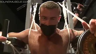 Mature Daddy Commands Bound Muscle Stud for Oral Service