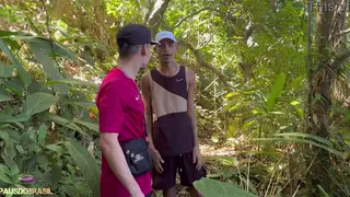 Curvy Twink Handles BBC in Interracial Blowjob Session