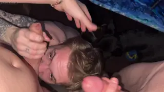 Tattooed Jocks Bareback in Bathhouse Group Sex