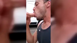 Latino Stud Swallows Loads in a Parked Car