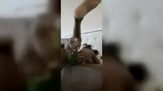 Ebony Woman Enjoys Outdoor Solo Pleasure with Cumshot