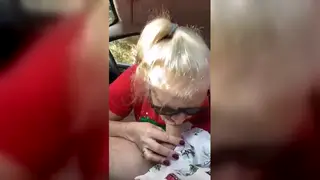 Stepdad Gets Roadside Blowjob During Holiday Drive