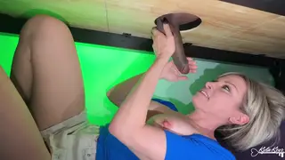 Interracial Milking Table Session Ends With Cum in Mouth