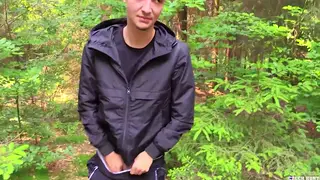 European Hunk Takes a Hairy Twink Outdoors in POV