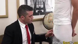 Hairy Teen in Uniform Takes Bareback Cock