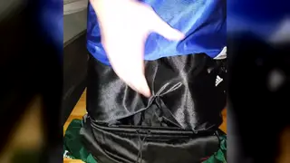 Guy Jerks Off Onto Sports Shorts Until Cumshot