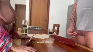 Wife Drains Two Cocks in a Creampie Game Night