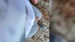 European Jock Strokes Uncut Cock Outdoors Until Massive Cumshot