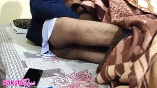 Indian Stepmom Takes Stepson in Bedroom Creampie