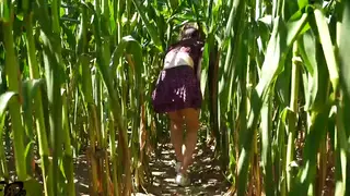 Curvy Wife Kneels for Outdoor Blowjob