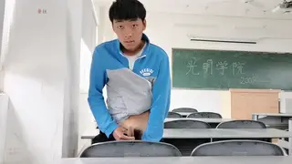 Asian Twink Sucks and Swallows in Classroom