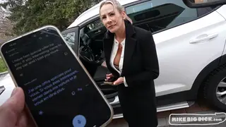 European MILF Takes Monster Cock in Car POV