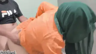 Hijab Wife Takes Creampie and Swallows in Homemade Clip