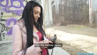 Busty European Brunette Bent Over Outdoors for Doggystyle