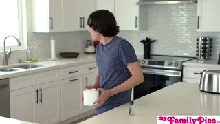 Petite Stepsister Gives Stepbrother a Sloppy Blowjob and Handjob