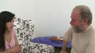 Brunette Cheats with Older Man in Cuckold Scene