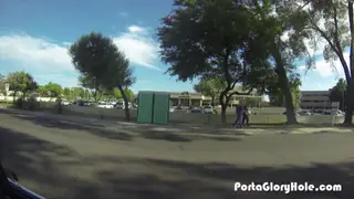 Redhead Services Strangers at an Outdoor Gloryhole
