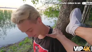 Blonde European MILF Tests Boyfriend with Wild Seduction