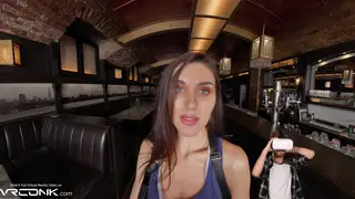 Brunette Rides Hard in VR Cosplay Fantasy