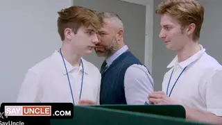 Hairy Teens Share a Monster Cock in a Threesome