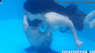 Brunette Latina Lovers Share Oral Bliss Poolside
