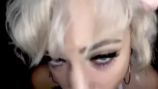 Blonde Busty Babe Delivers ASMR Blowjob and Titjob