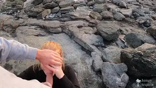 Redhead Teen Takes a Creampie on a Public Beach