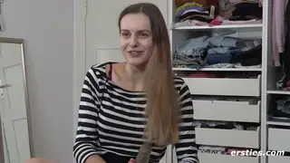 Brunette European Beauty Rides a Toy to Orgasm