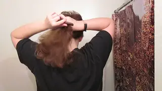 Curvy Blonde Combs Long Curls in Close-Up ASMR
