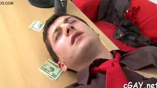 Two Men Share a Slow Blowjob on Camera