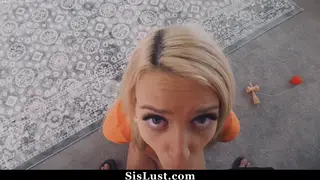Blonde Stepsister Offers POV Blowjob Then Rides