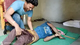 Asian Hunk Takes a BBC Bareback from His Older Partner