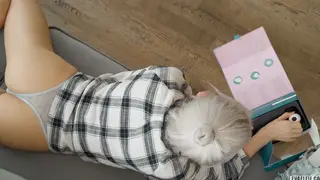 Blonde Teen Rides Toy to Shaking Real Orgasm