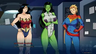 Busty Cosplay Lesbians Clash as Superhero Icons