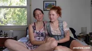 Redhead Goes Down on Hairy European Teen